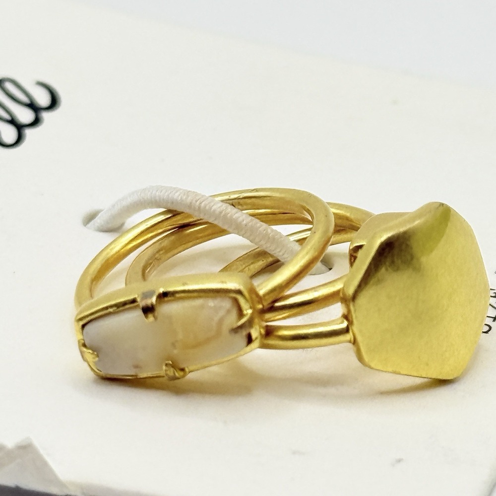 Madewell Gold Tone Ring Stack of 3‎ Incl. 1 Stone - Size 5 NWT - Picture 5 of 5